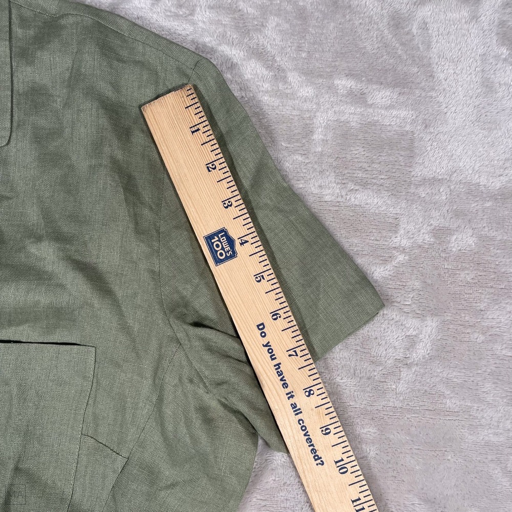 Brooks Brothers Womens Blouse 100% Irish Linen Coastal Summer Lightweight XL Grn - Picture 5 of 6